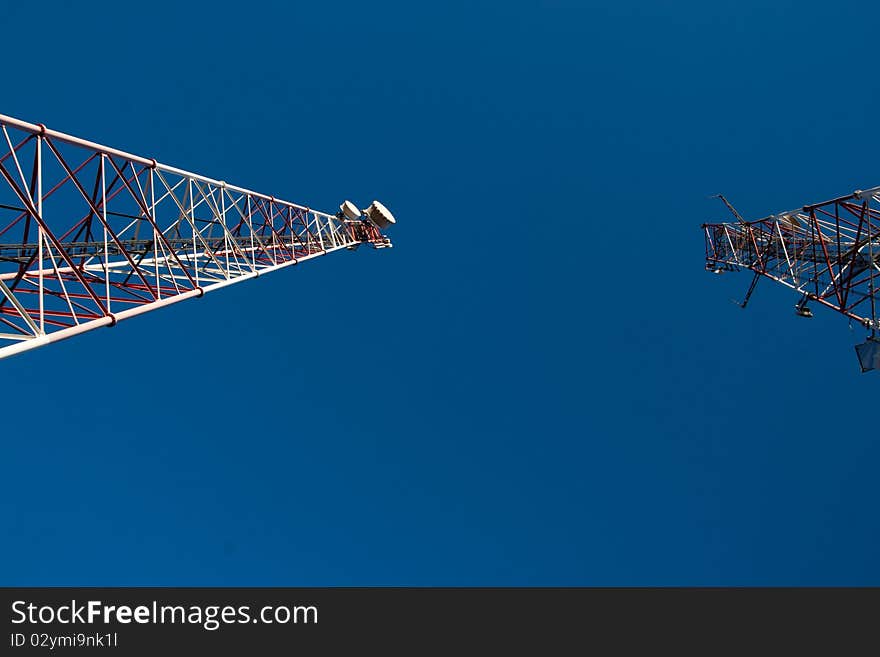 Comunication antenna against blue sky