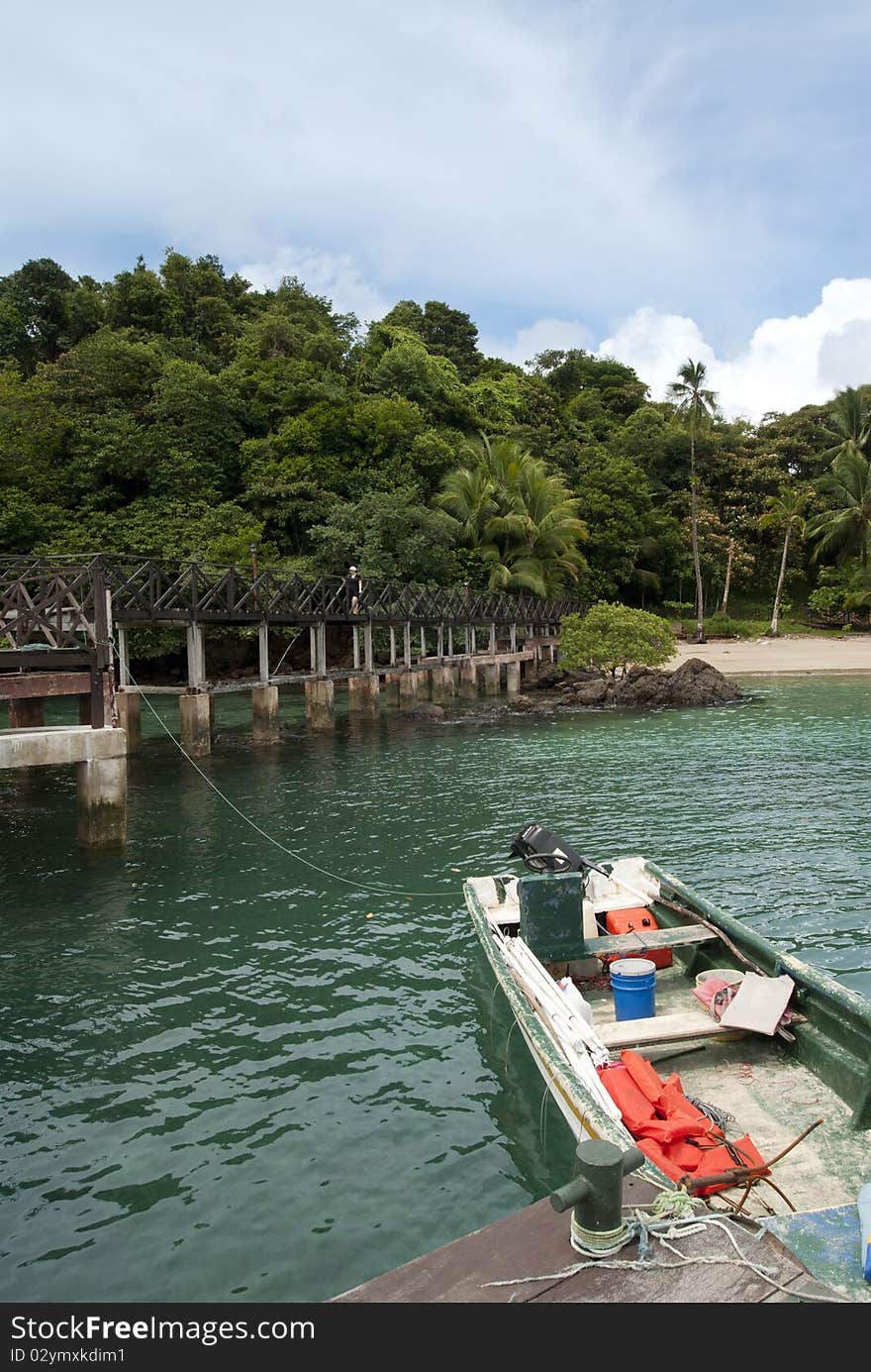 Dock at Coiba - Pacific Ocean, Panama