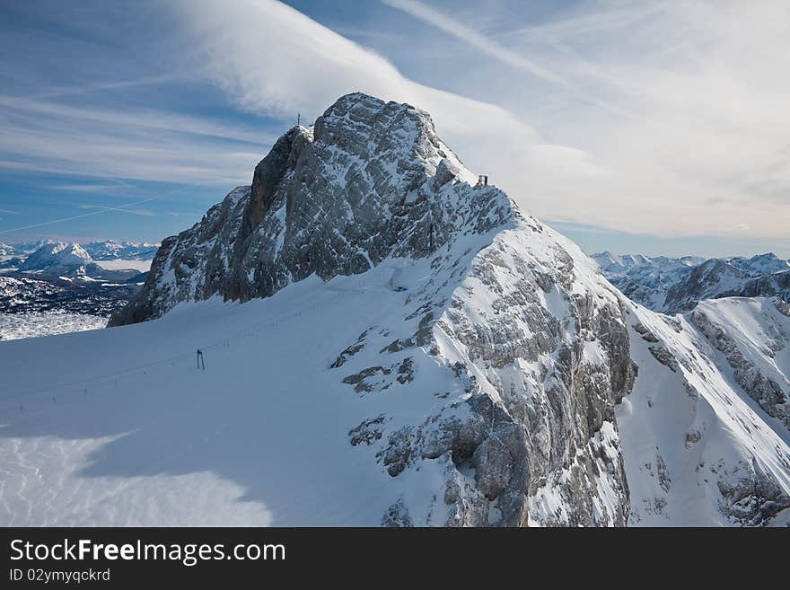 The view from the observation deck Dachstein . Aus