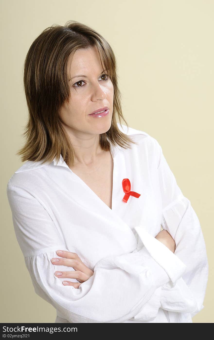 White woman fighting against aids. White woman fighting against aids