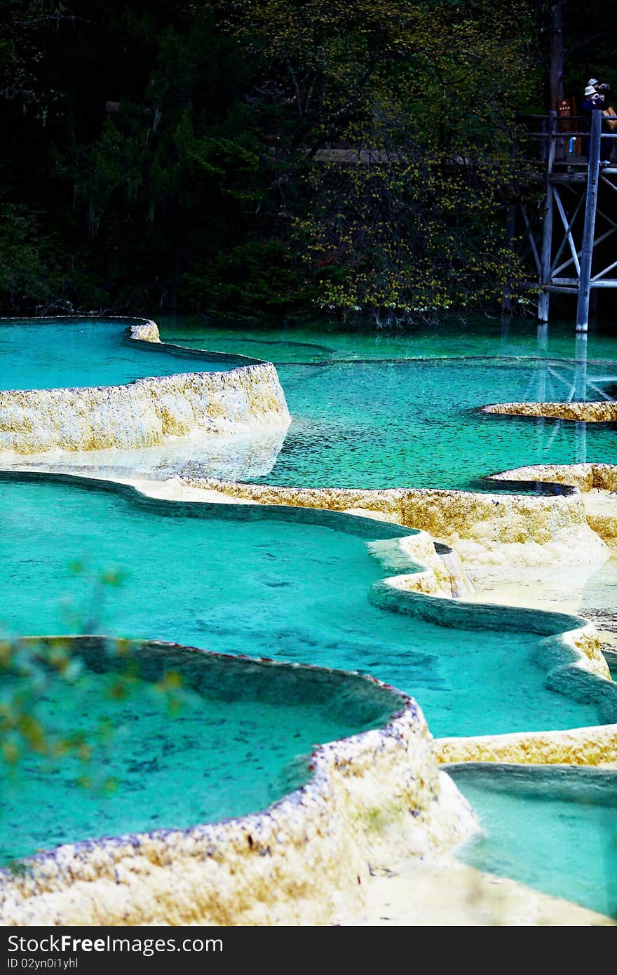 Blue pools in Huanglong Scenic and Historic Interest Area