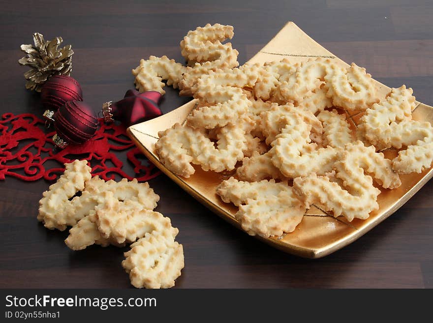 Homemade Christmas cookies on a plate