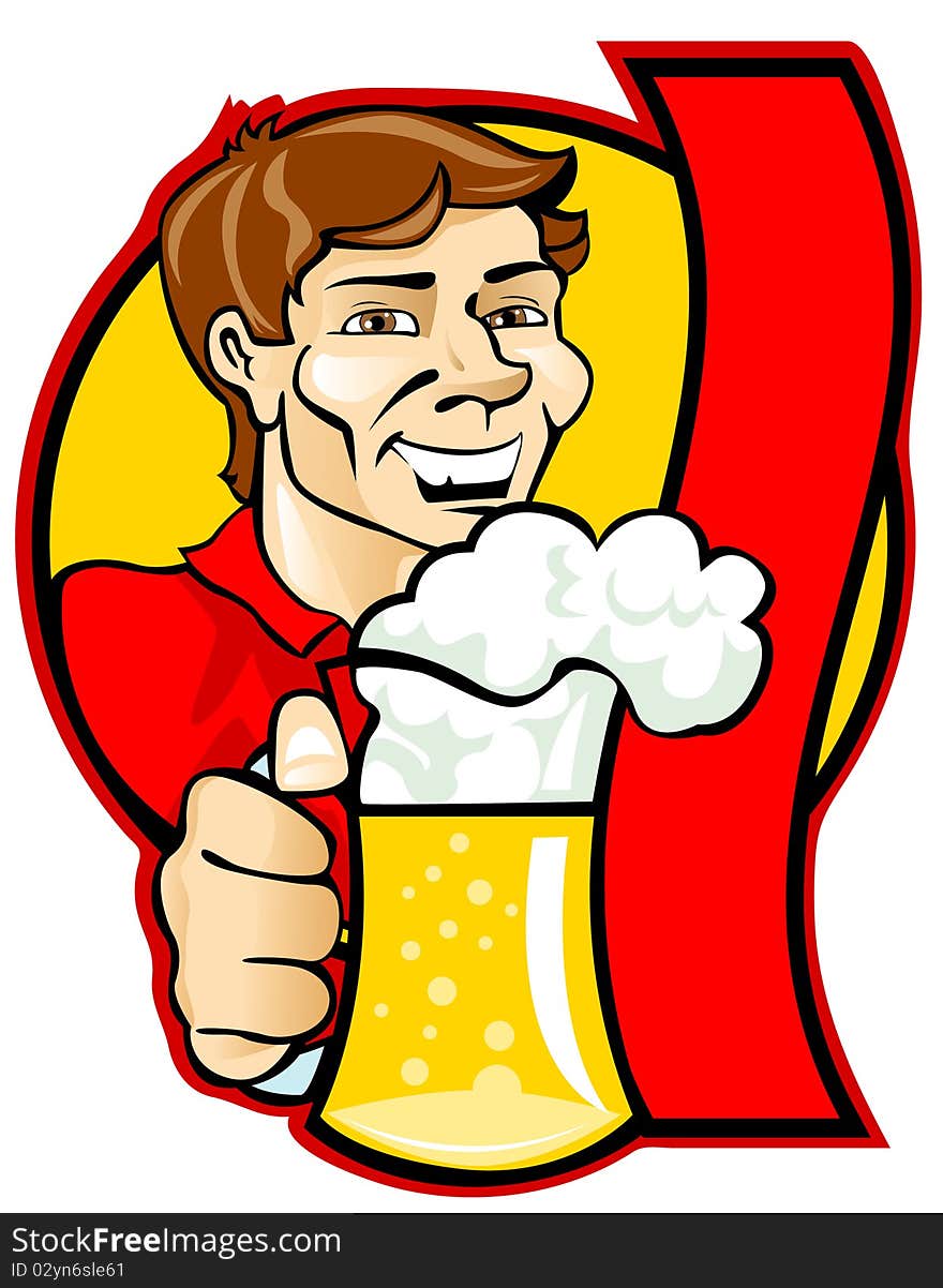 Man with a beer glass ()