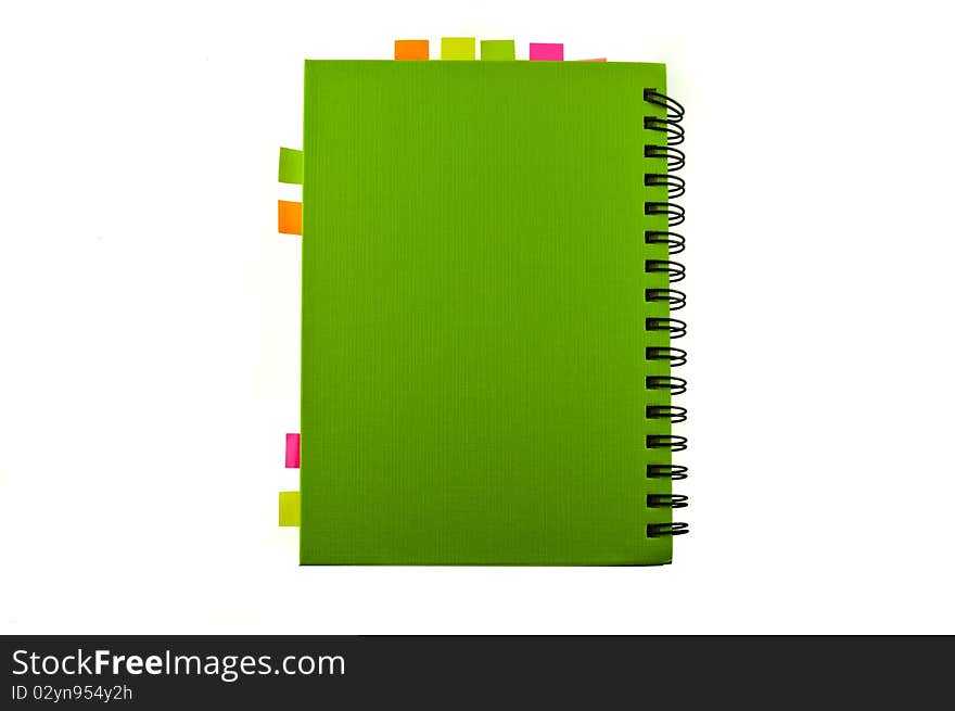 Isolated green notebook