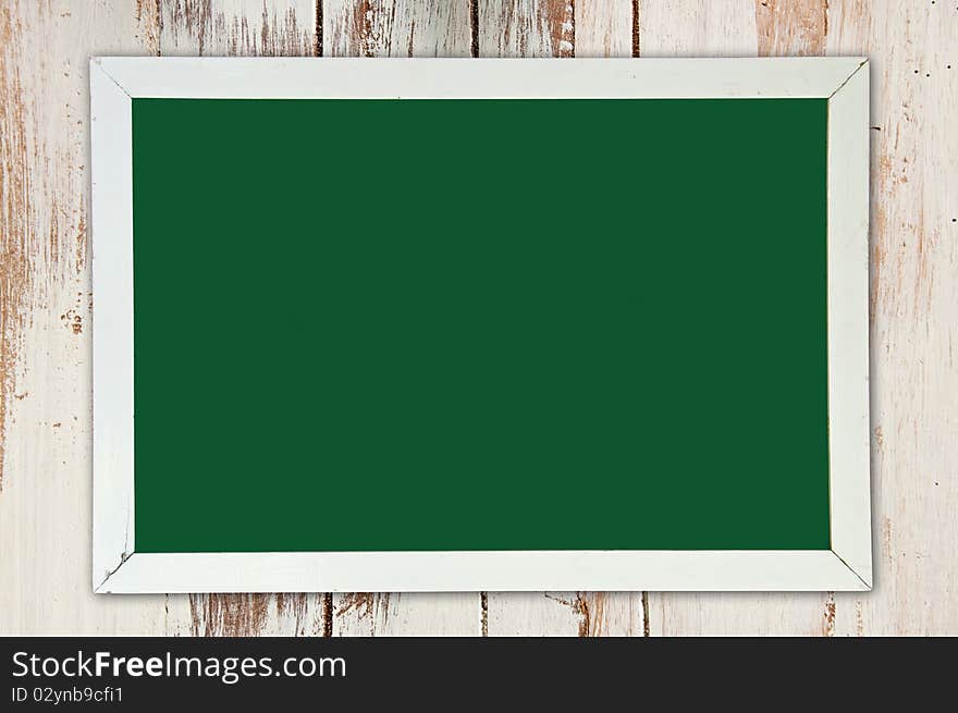 Chalkboard on White wood texture