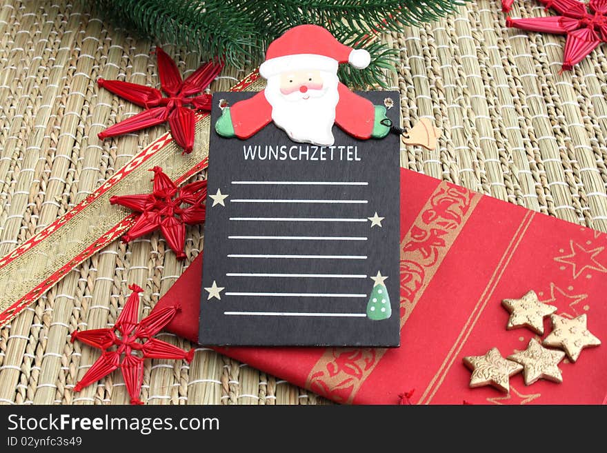 Santa with Wishlist for Christmas