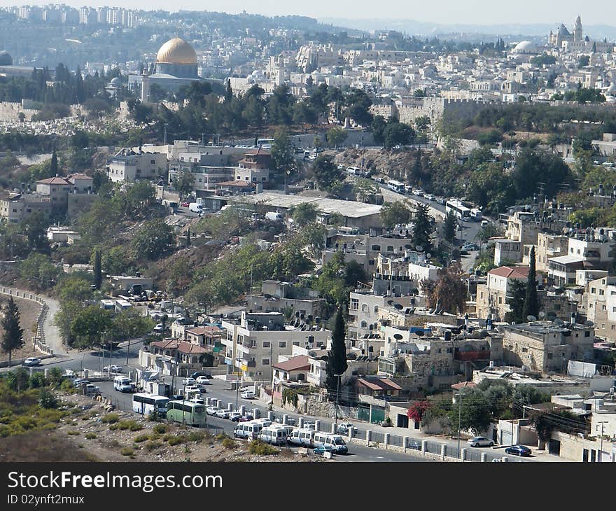 Jerusalem Houses and roads on the hillside 2010