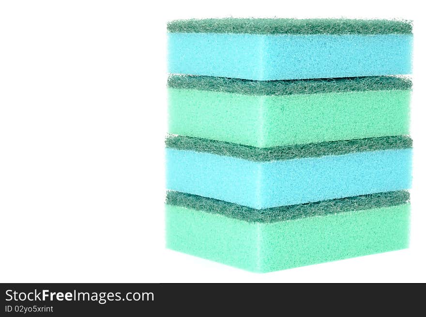 Dish sponges, isolated on a white background