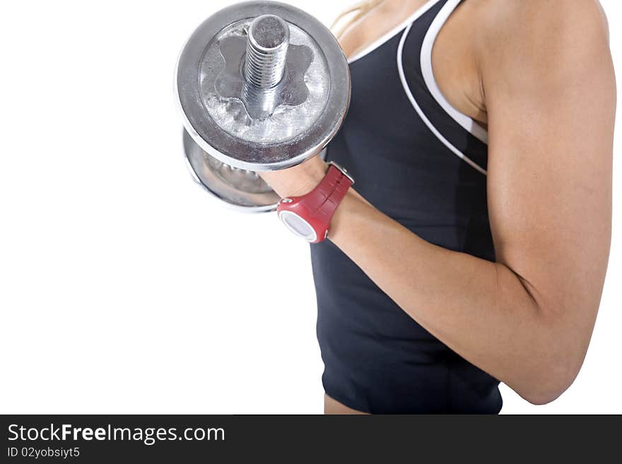 Smiling healthy woman working out. Smiling healthy woman working out