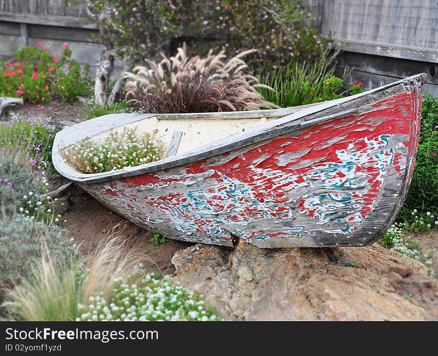 Old Discarded sailing boat Near California Coast. Old Discarded sailing boat Near California Coast