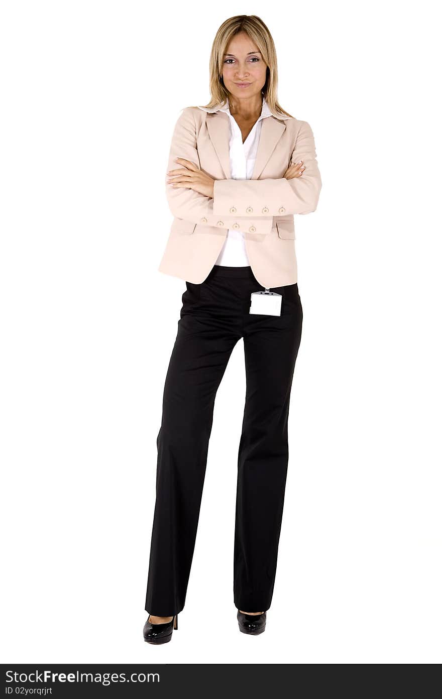 Confident Businesswoman On A White Background