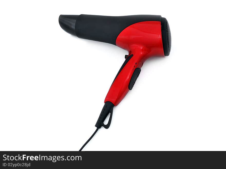 Hairdryer on a white background