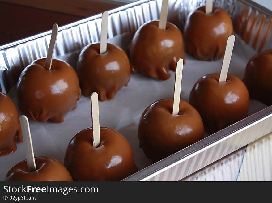 Carmel Apples In Tin Tray