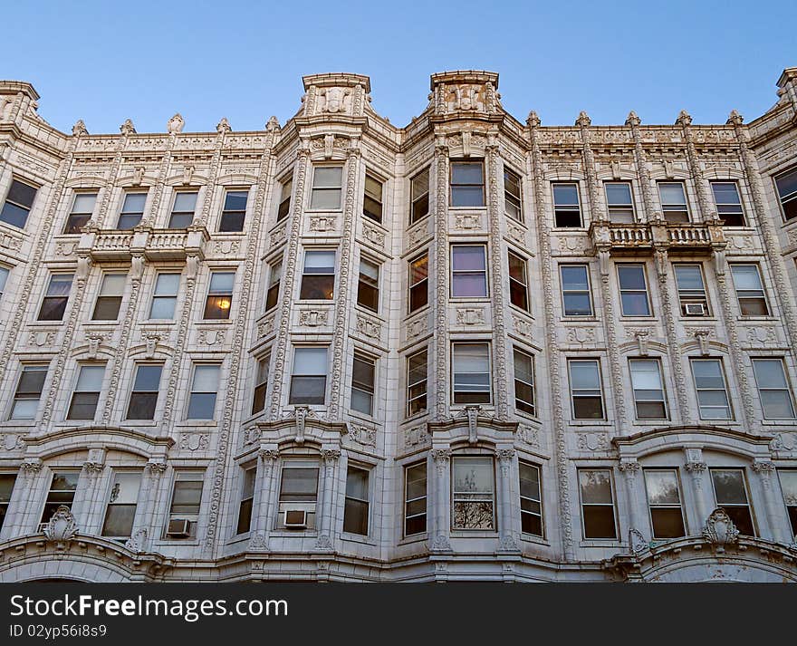 Apartment Building with decorative architectural detail. Apartment Building with decorative architectural detail