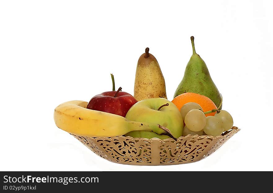 Composition of mixed fruit on a tray. Composition of mixed fruit on a tray