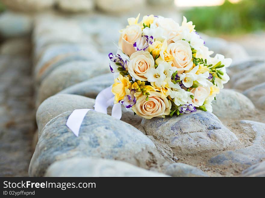 Close up of wedding bouquet