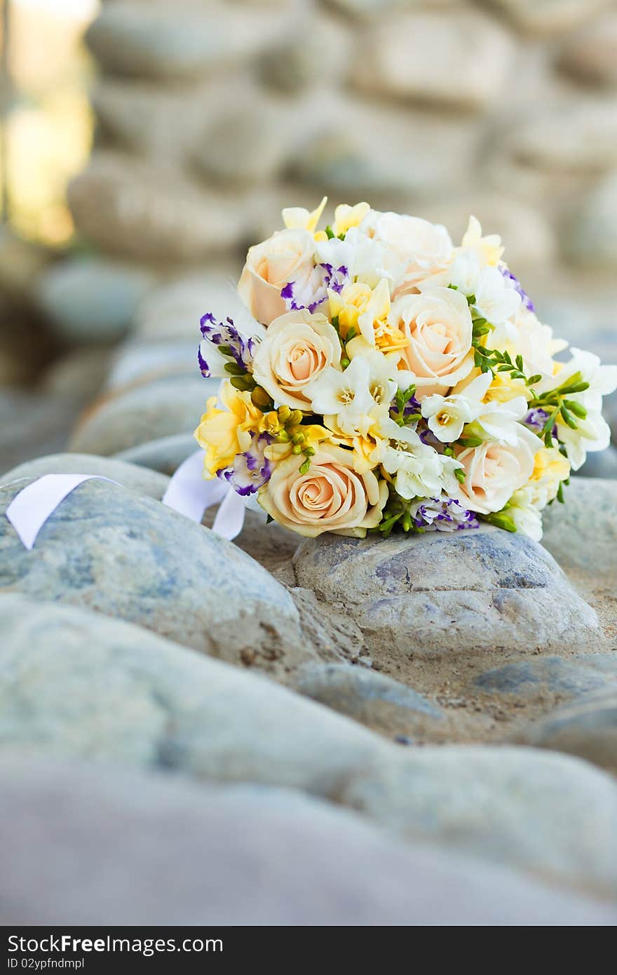 Close up of wedding bouquet