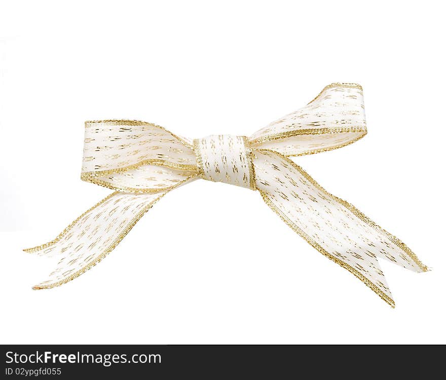 The wrapping bow symbolic on white. The wrapping bow symbolic on white