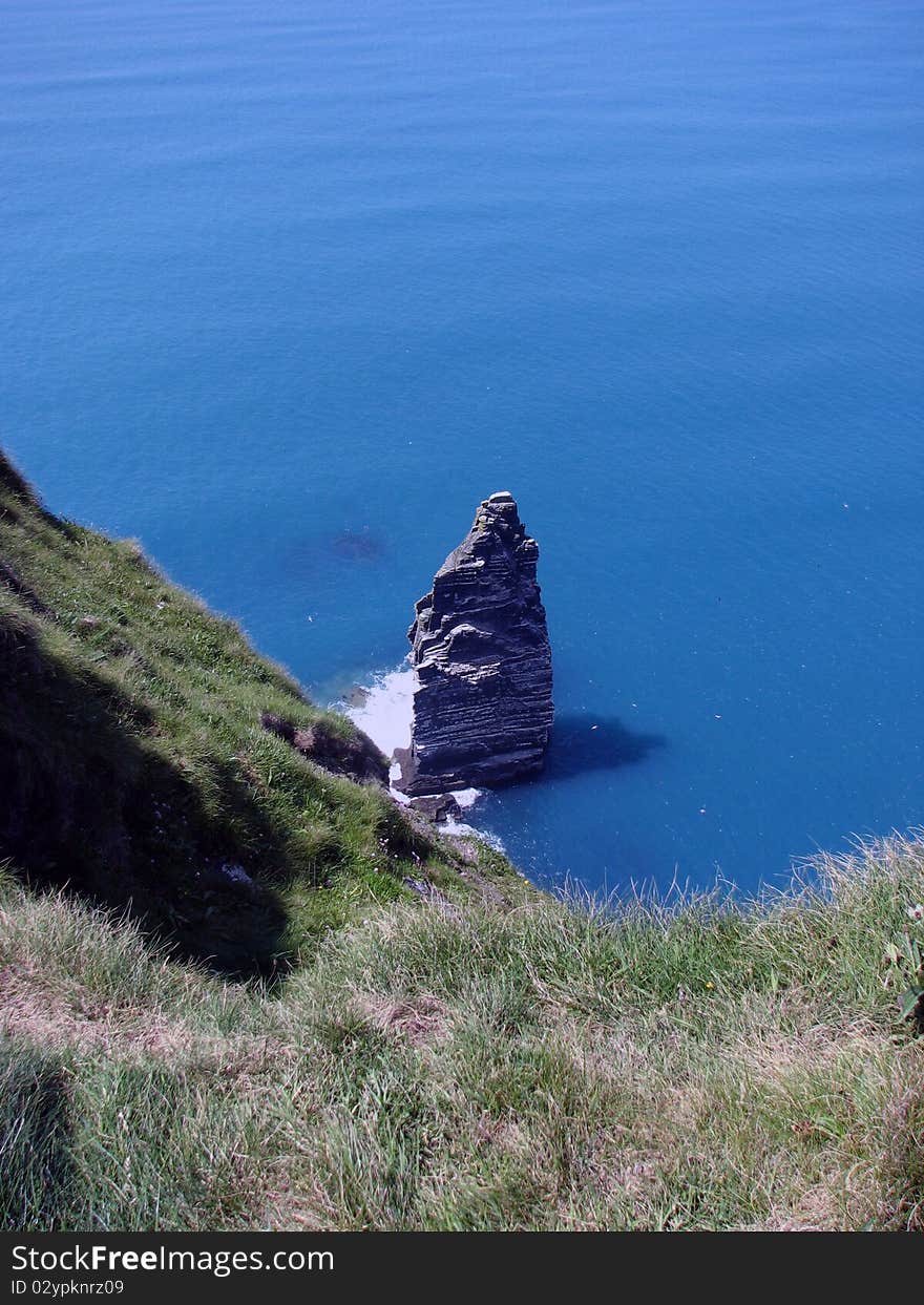 Lonely Rock At Cliff Of Moher