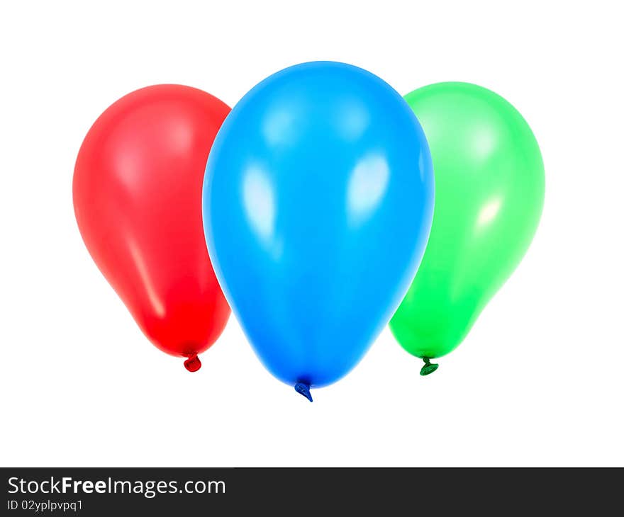 Balloons isolated against a white background