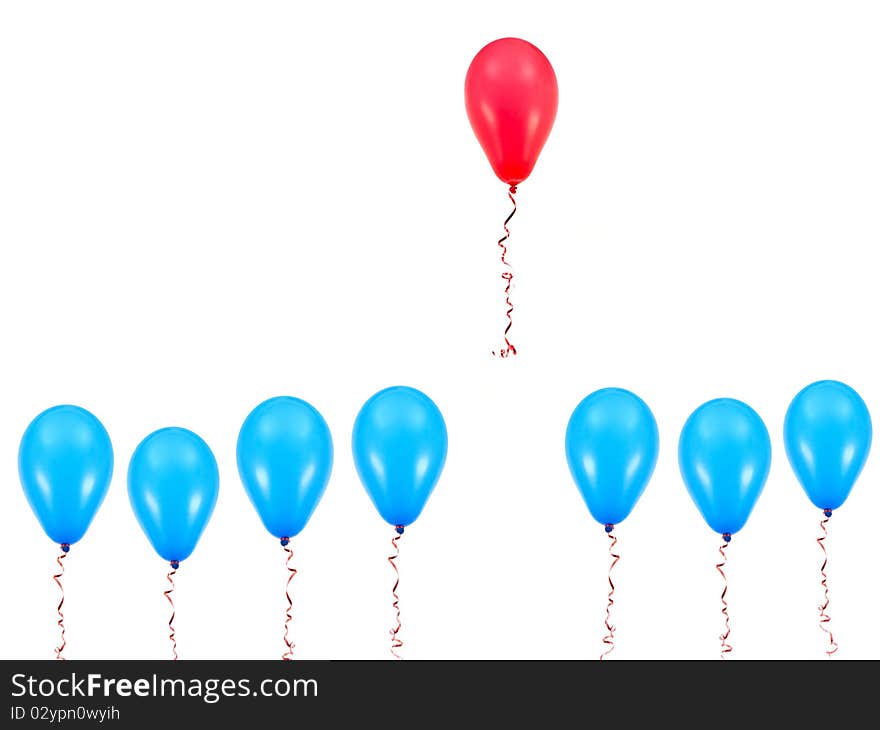 Balloons isolated against a white background