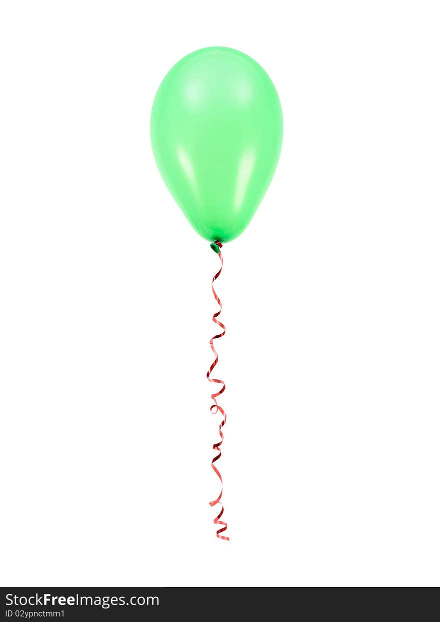 Green balloons isolated against a white background