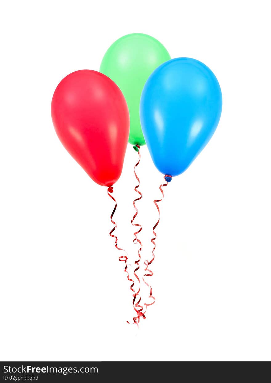 Balloons isolated against a white background