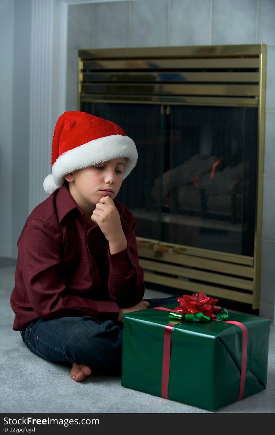 Boy thinking about present