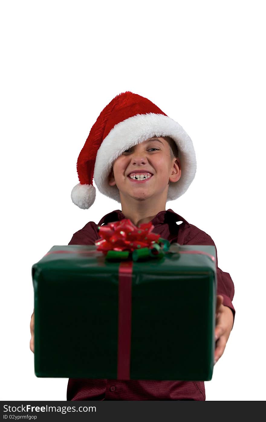 Boy giving a gift