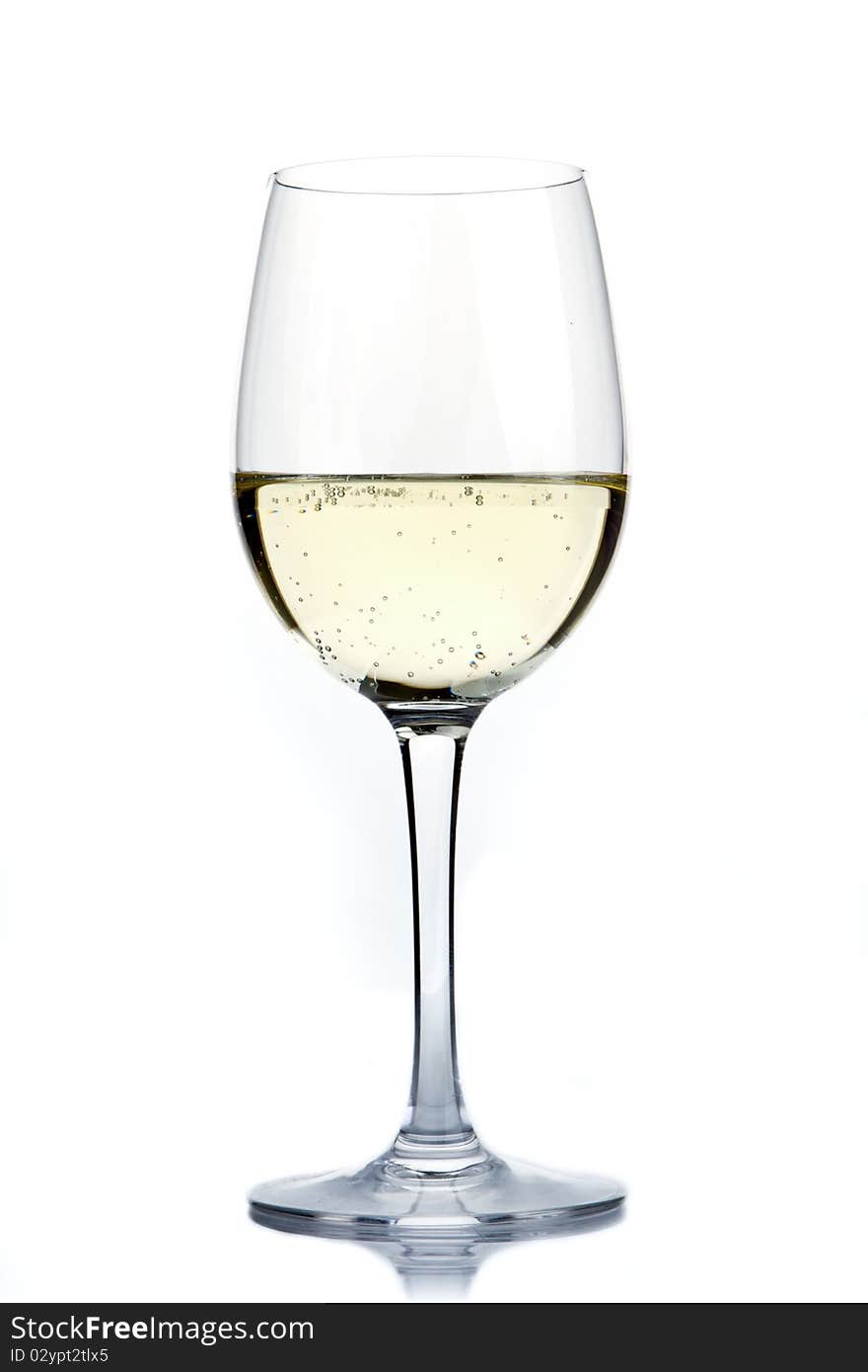 Wine glass on a white background. Wine glass on a white background