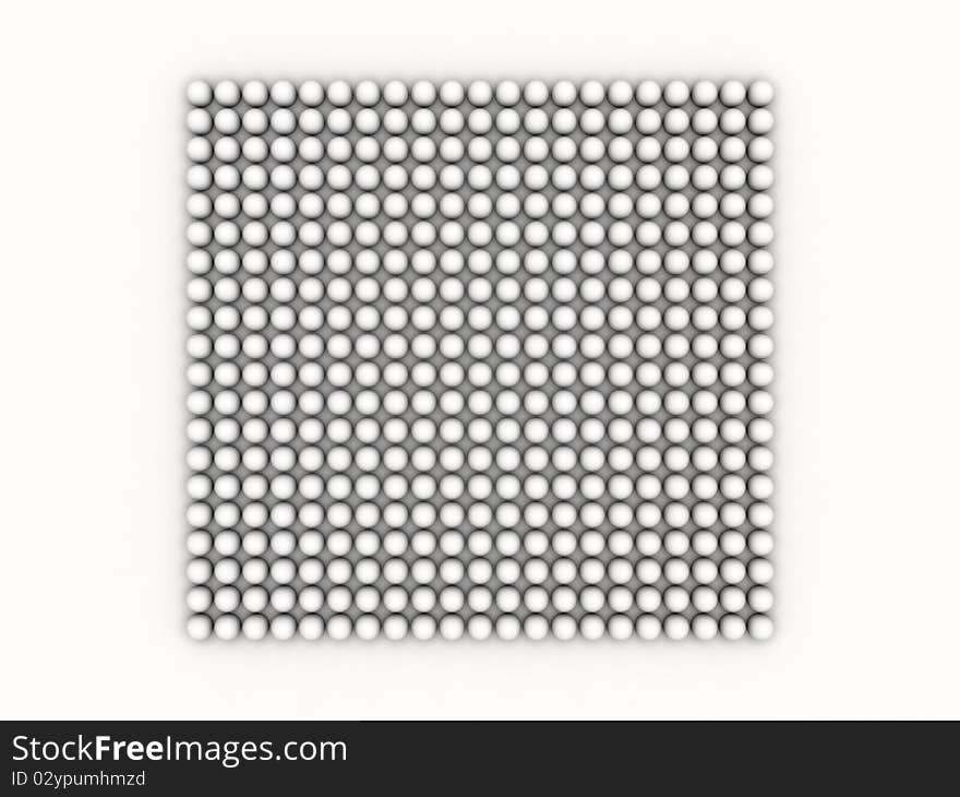 White occlusion bulb pattern on white background