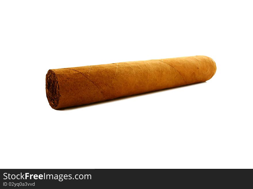 Big and long Cigar on white background. Big and long Cigar on white background.