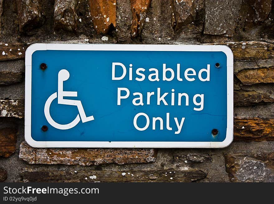 Sign for disable parking, useful for concepts