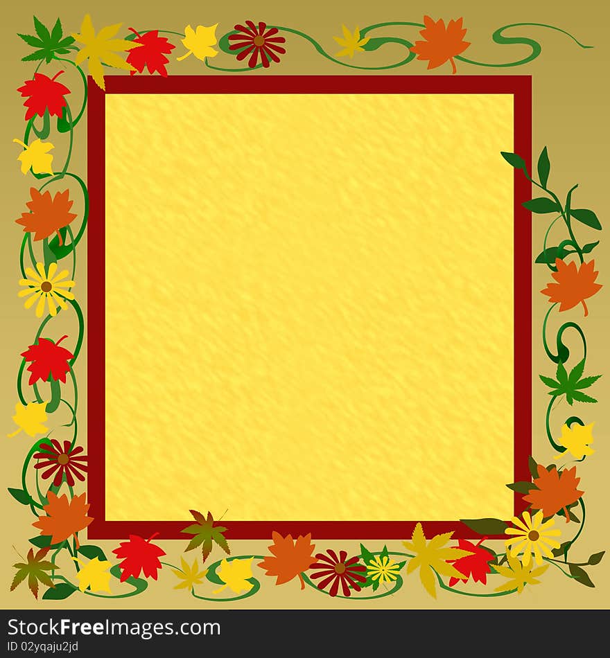 Autumn leaf frame