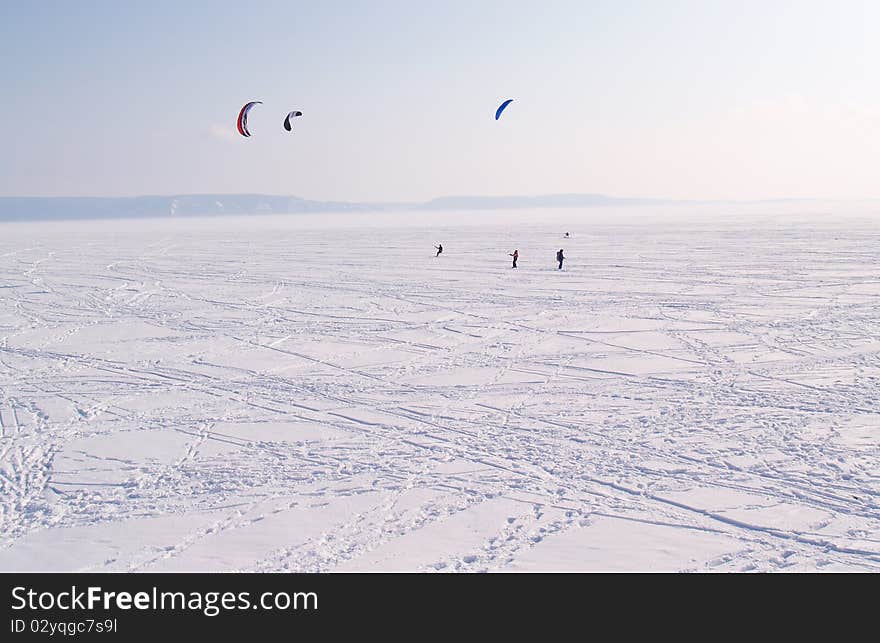 Volga River in winter, Russia