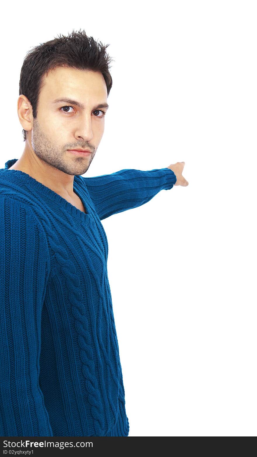 Bearded young man posing on white background. Bearded young man posing on white background