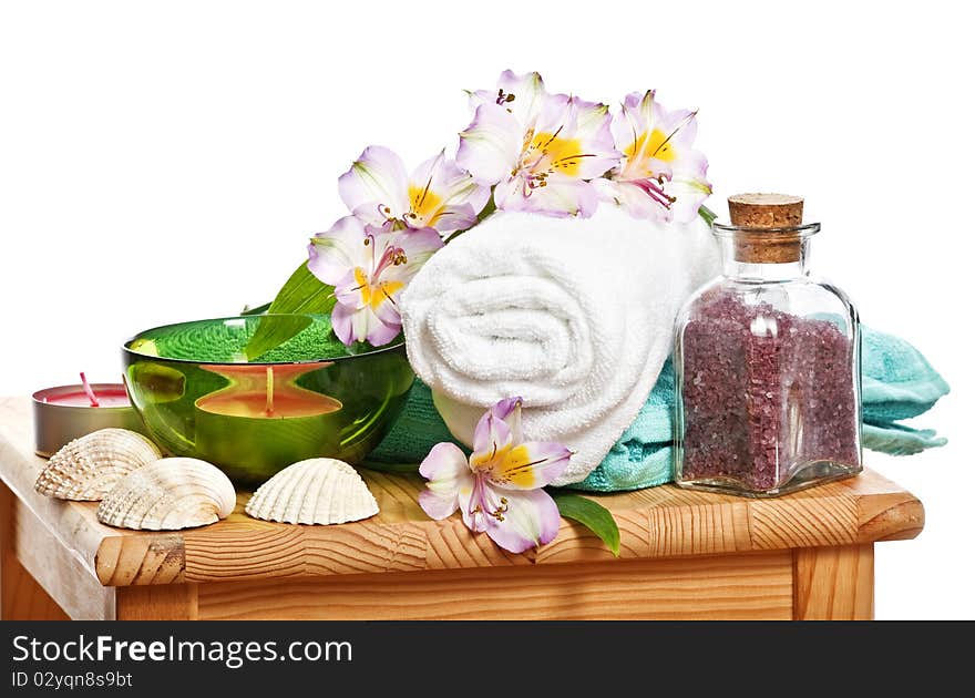 Spa still life isolated on white