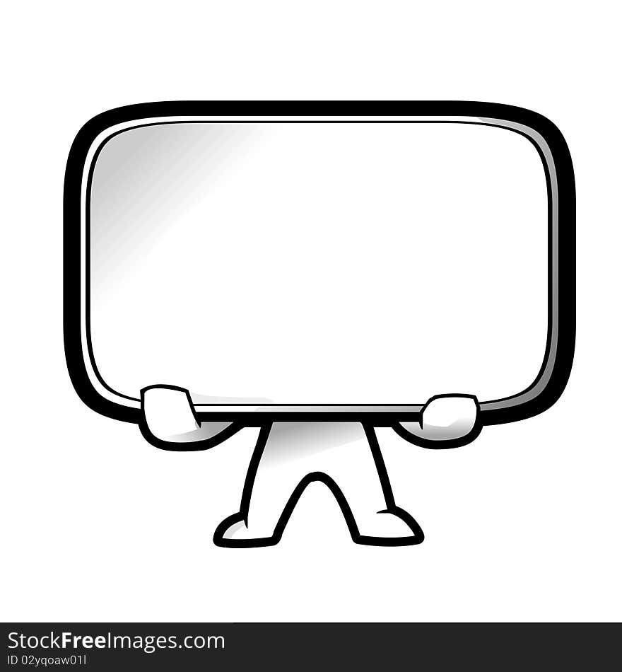 A simple empty board cartoon illustration. A simple empty board cartoon illustration