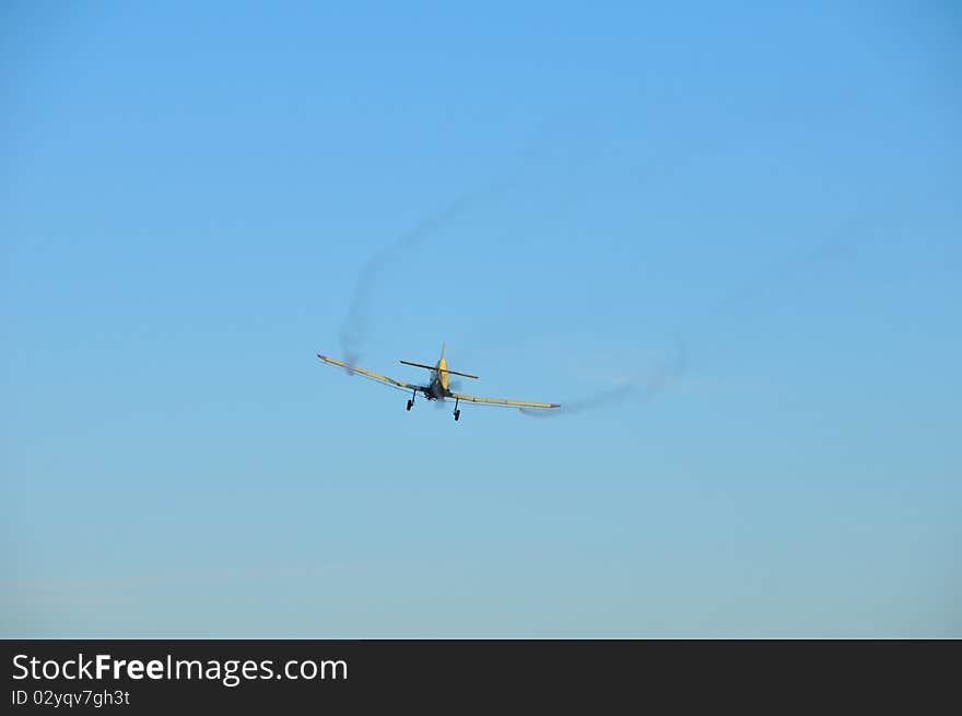 Diving plain flying over Belgrade, Serbia. Diving plain flying over Belgrade, Serbia