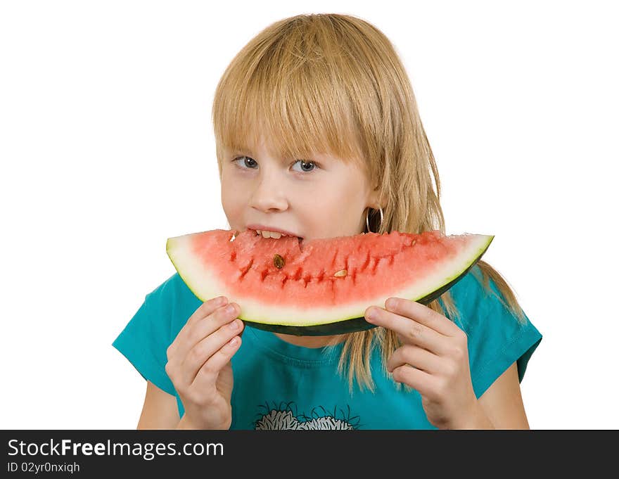 Girl Eats Watermelon