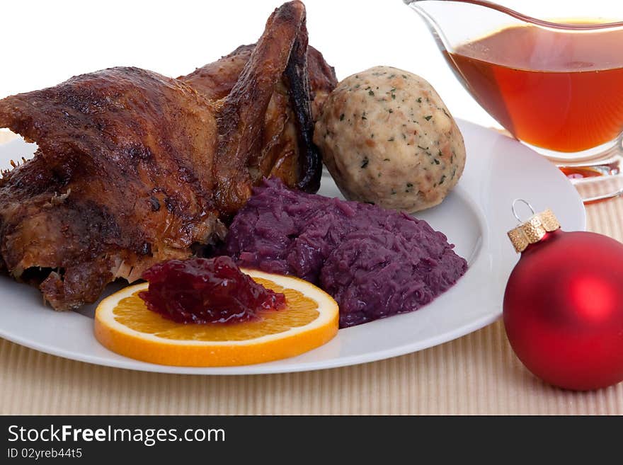 Roasted duck at christmas