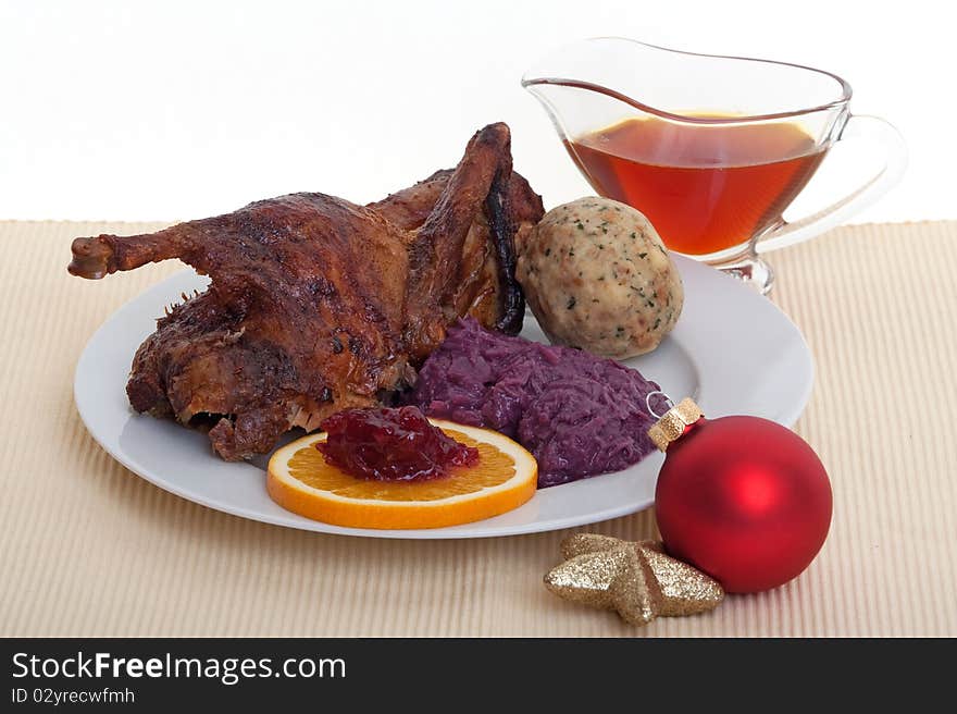 Roasted duck at christmas