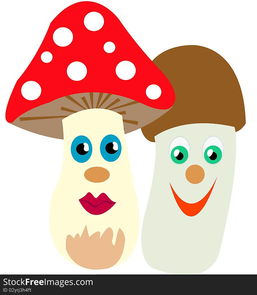 Two mushrooms