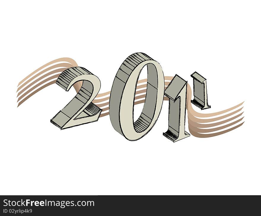 2011 year logo abstract illustration. 2011 year logo abstract illustration