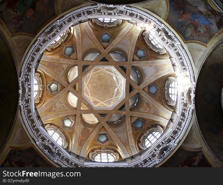 Dome of San Lorenzo church in Torino (ITALY). Baroque style by Guarini. Dome of San Lorenzo church in Torino (ITALY). Baroque style by Guarini.