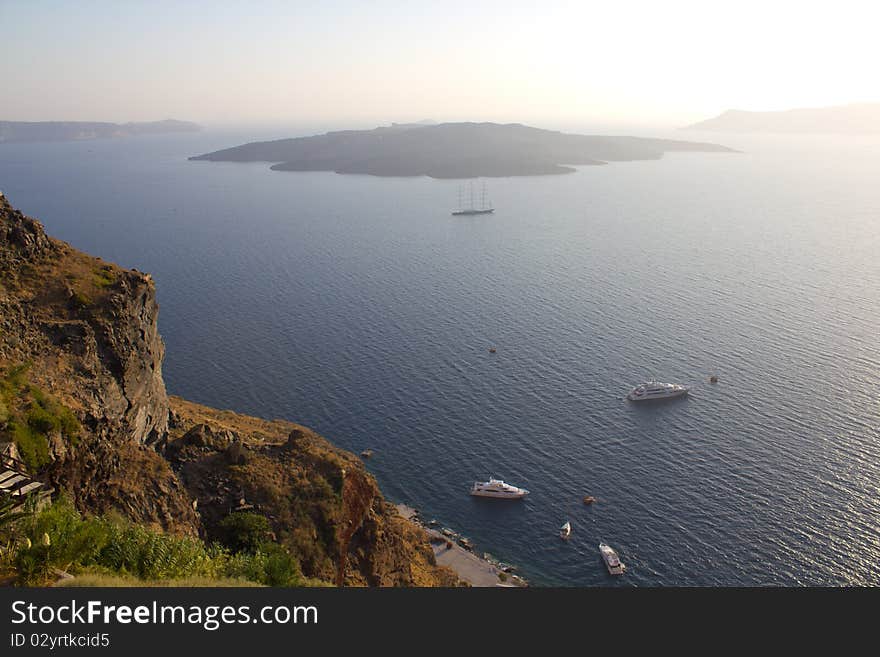 Volcano on santorini