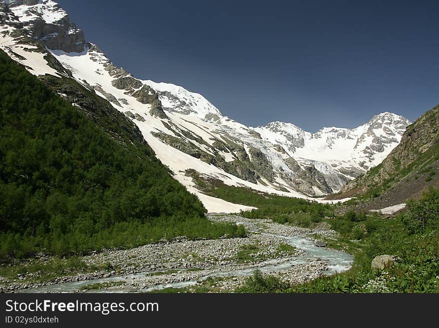 Mountain Tana on Caucasus republic North Ossetia, Russian Federation