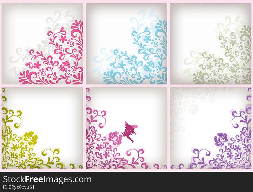 Soft Floral Background Set