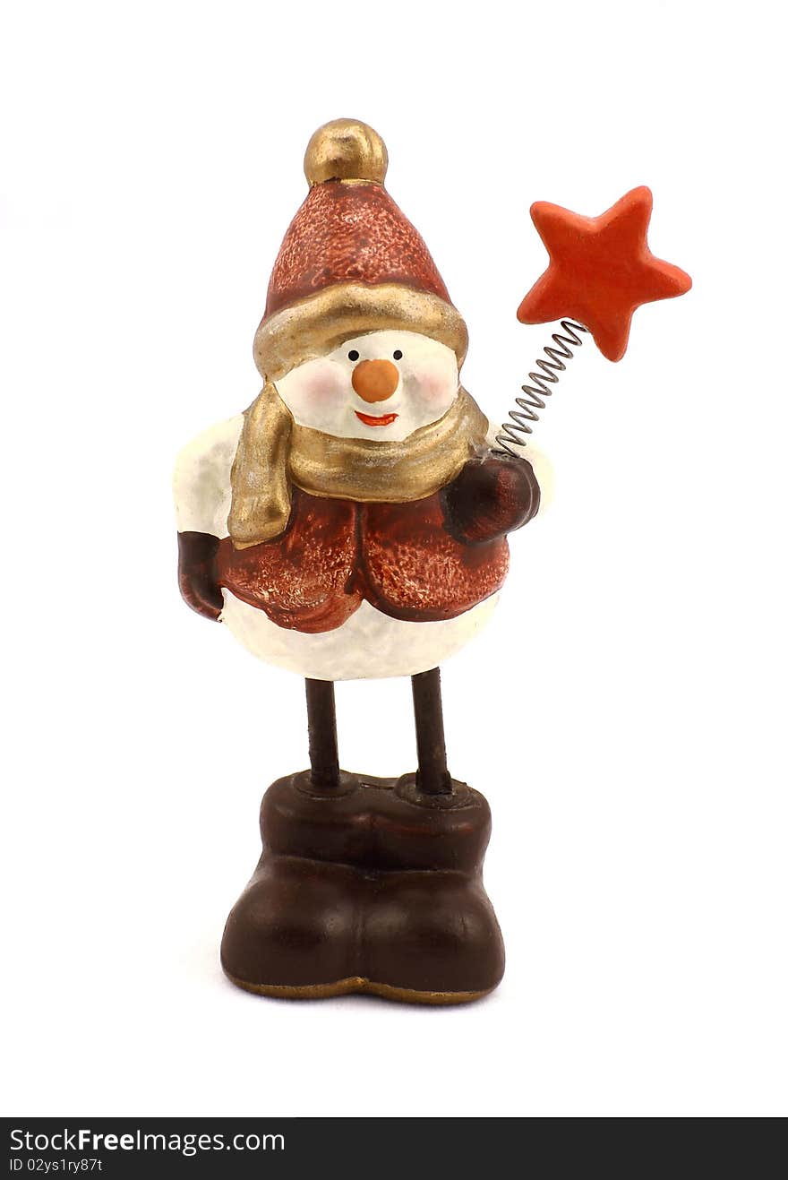 Figurine Of The Snowman With A Star