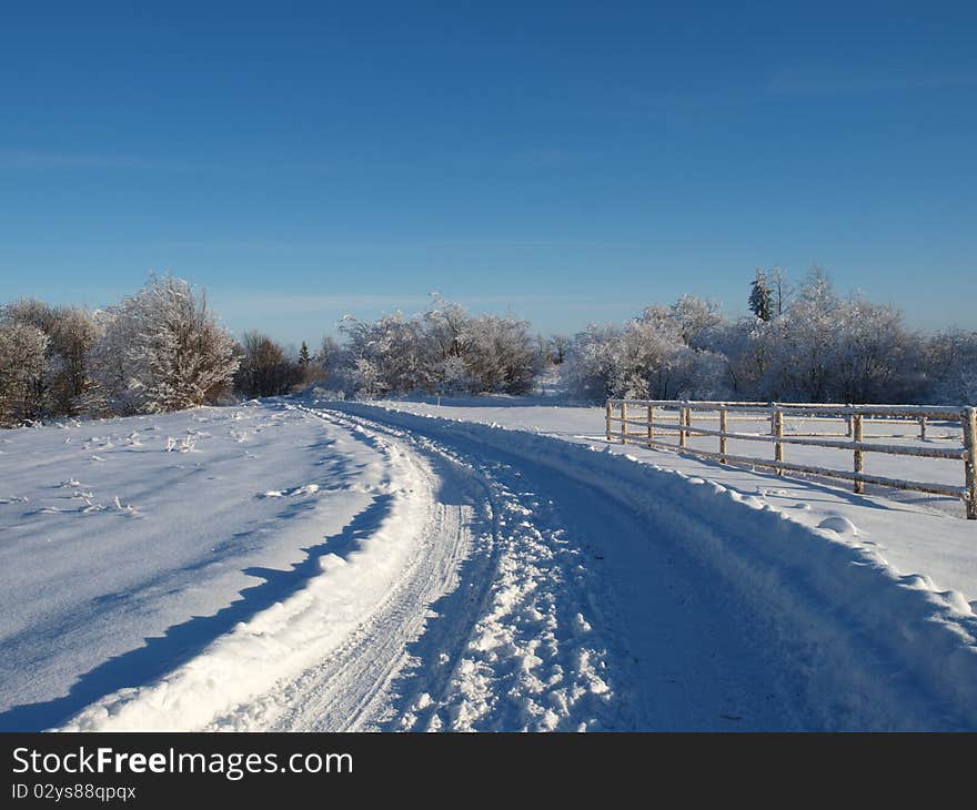 The road the snow